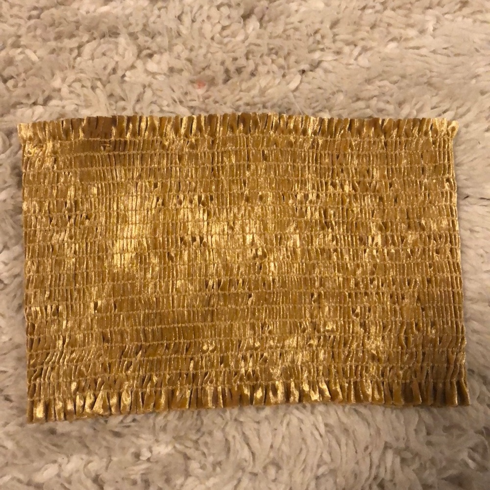 Molly green gold crop top tube top